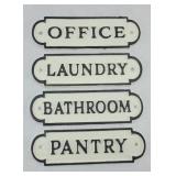 (4) CAST METAL SIGNS