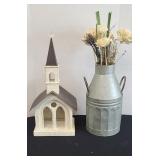 MILK CAN & CHURCH DECOR