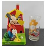 MICKEY MOUSE GOLF PLAYSET & CARE BEAR GLASS