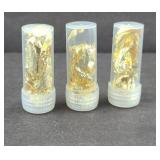 (3) VIALS OF GOLD SHAVINGS