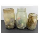 (3) JARS OF MARBLES