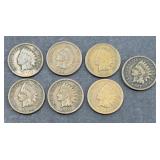 (7) INDIAN HEAD PENNIES
