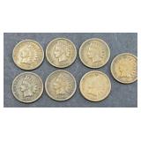(7) INDIAN HEAD PENNIES