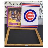 LAKERS & CUBS SIGN , FRAME