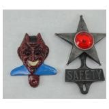 (2) LICENSE SIGNS METAL