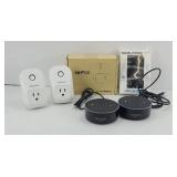 (2) AMAZON ECHOS, SMART PLUGS