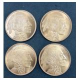 (4) COPPER ROUNDS 1 OUNCE