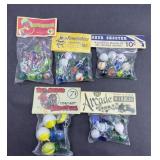 (5) BAGS OF MARBLES & SHOOTERS