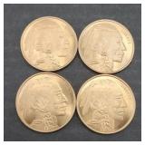 (4) COPPER ROUNDS 1 OZ