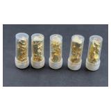 (5) VIALS OF GOLD SHAVINGS