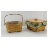 (2) LONGABERGER BERRY & ADDRESS BASKET