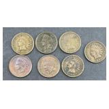 (7) INDIAN HEAD PENNIES WITH DATES