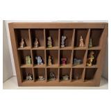 SHADOW BOX W/ (12) WADE FIGURINES PEWTER TRAIN