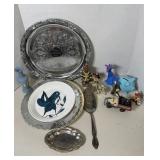 STEEL SERVING PLATTER DECOR, SMALL PIGGY BANK
