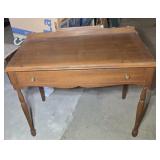 ENTRYWAY TABLE W/ MIRROR, DAMAGE ON BACK