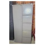 OFFICE CABINET W/ FILES & COAT CABINET
