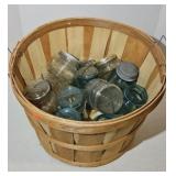 BASKET OF CANNING JARS