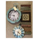 (2) CLOCKS & METAL DECOR