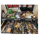 (4) DRAWERS OF ASSTD HARDWARE & TOOLS
