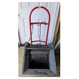 SQUIRREL FAN ATTACHED TO TWO WHEEL DOLLY