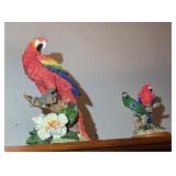 (2) MACAW PARROT STATUES