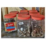(8) JARS OF HARDWARE