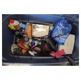 LARGE TOTE W/ CLEANING SUPPLIES