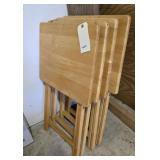 (4) WOODEN TV TRAYS