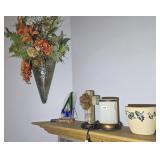 DECOR ON MANTLE & WALL PLANTERS