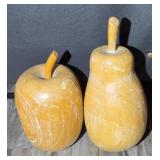 LARGE WOODEN PEAR & APPLE