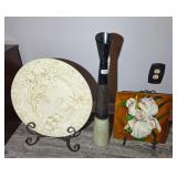 DECORATIVE PLATE, TILE & VASE