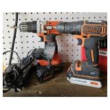 (2) BLACK & DECKER DRILLS, BATTERIES & CHARGERS