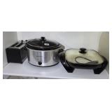 HAMILTON BEACH CROCK POT, ELECTRIC SKILLET