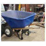 LARGE COMMERCIAL GRADE WHEELBARROW, PLASTIC TUB