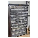 HARDWARE CABINET, 14 DRAWERS HAVE DRIVER BITS