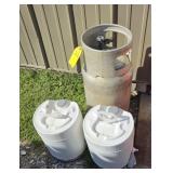 PROPANE TANK & (2) FULL BUCKETS