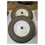 (2) WHEELBARROW TIRES, 8 INCH RIM