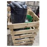 BUCKETS OF PVC PIPES W/ CRATE
