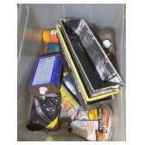 TOTE OF PAINTING SUPPLIES