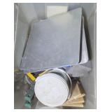 TOTE OF DRYWALL TOOLS