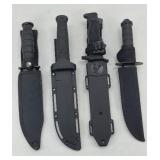 (4) KNIVES IN SHEATHS