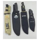 (4) KNIVES IN SHEATHS