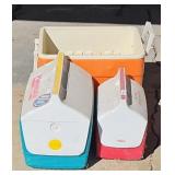 (3) COOLERS, SOME TOOLS