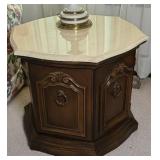 MARBLE TOP END TABLE