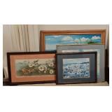 (4) FRAMED PRINTS