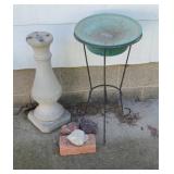 BIRD BATH & BIRD BATH BASE (CONCRETE)