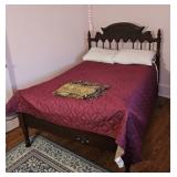 ANTIQUE BED 3/4 W/ BEDDING (UPSTAIRS)