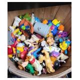 BASKET OF FAST FOOD TOYS