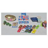DIECAST CARS, MINI BARBIES, MARBLES
