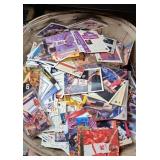 BASKET OF SPORTS CARDS